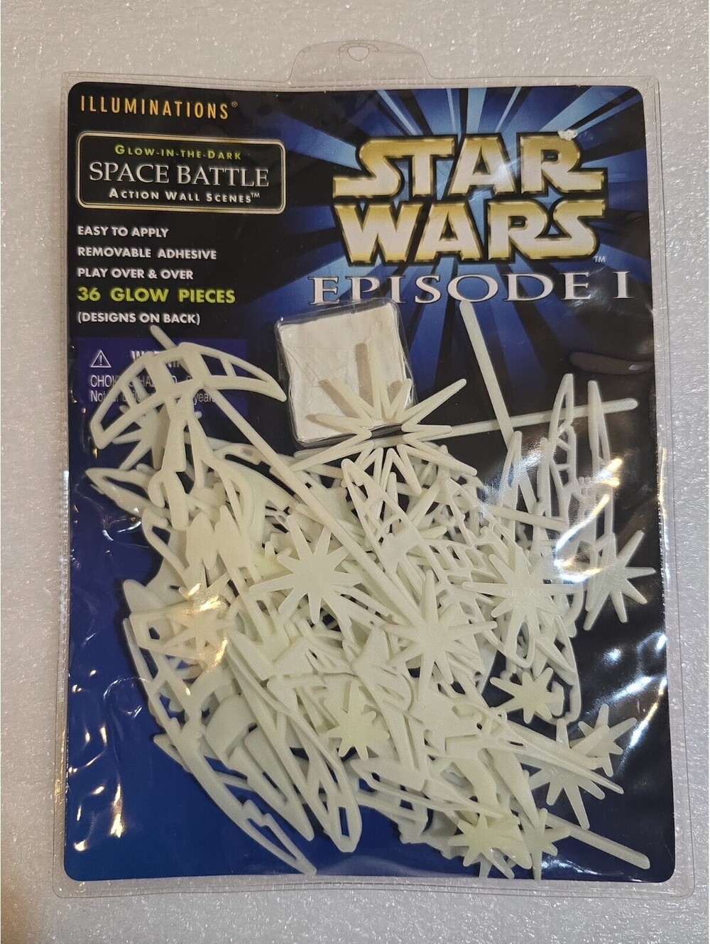 NEW Vintage 1999 Star Wars Episode I Glow In The Dark Space Battle Wall Scenes